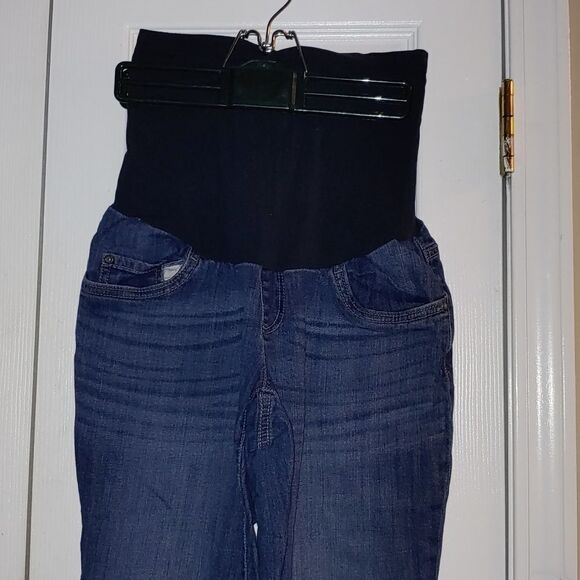 Two Hearts Maternity  full panel  capri jeans Sz M - Picture 3 of 6